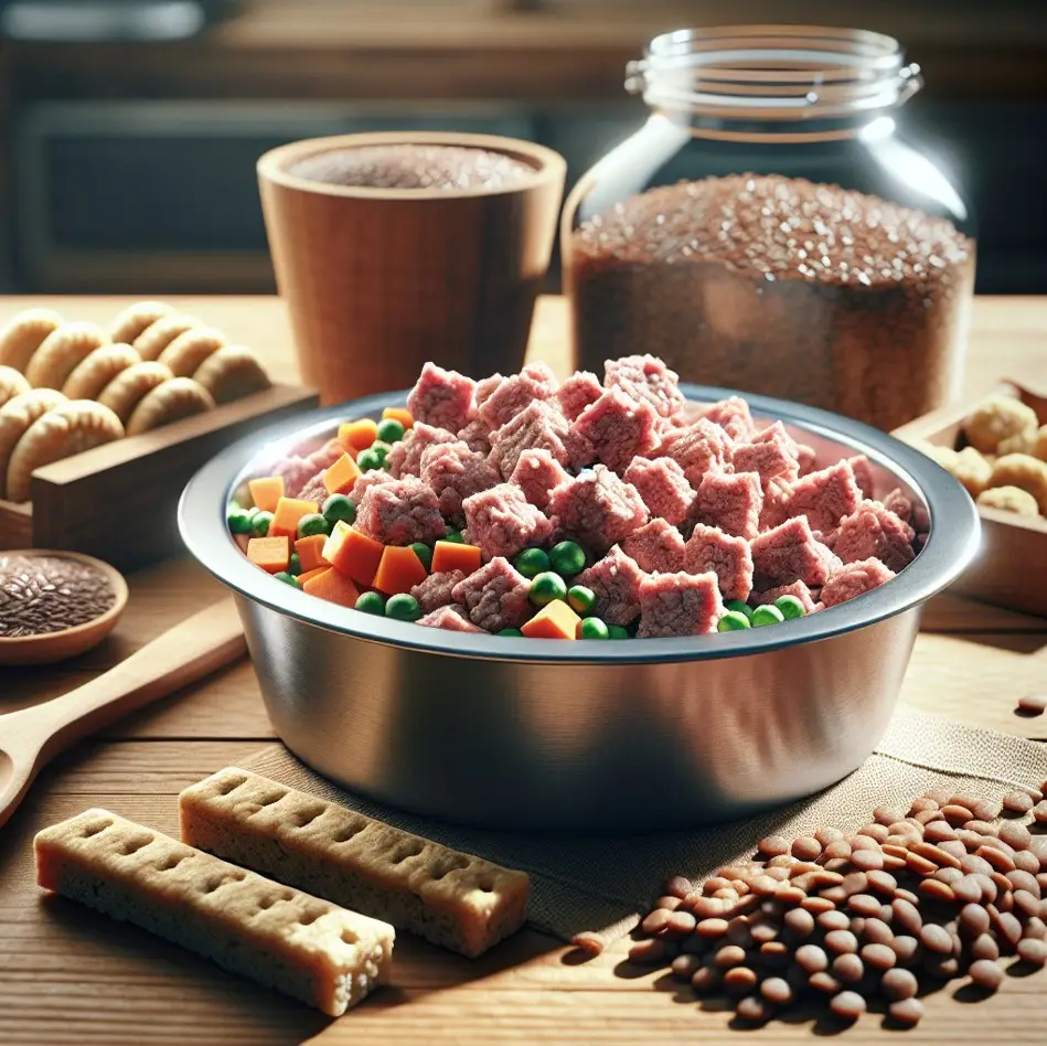 Ground Beef Dog Food Recipe on some pots