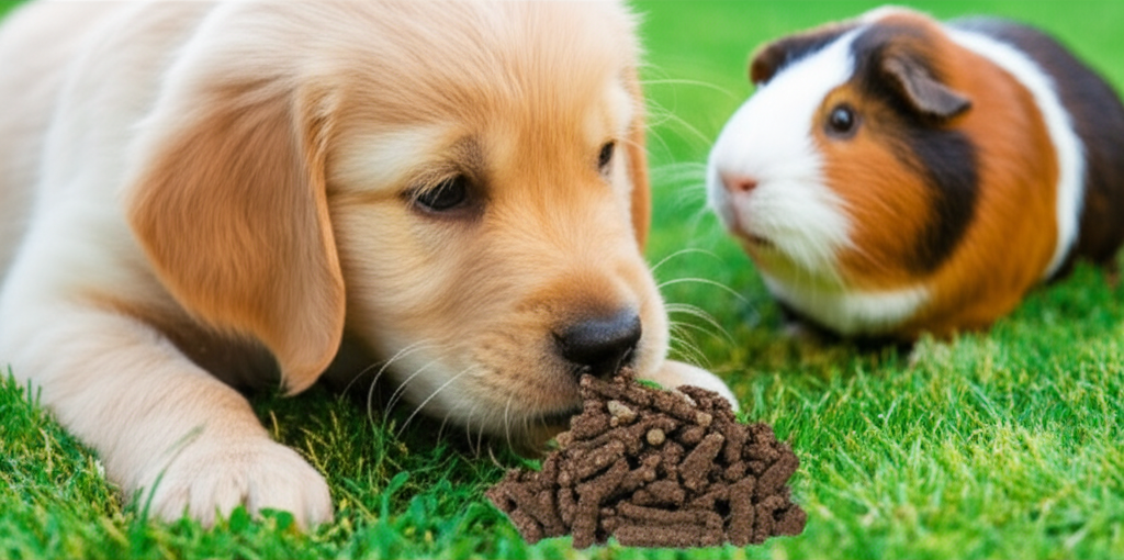 Generate a high-quality, relevant image prompt for an article about: Can Dogs Eat Guinea Pig Poop?