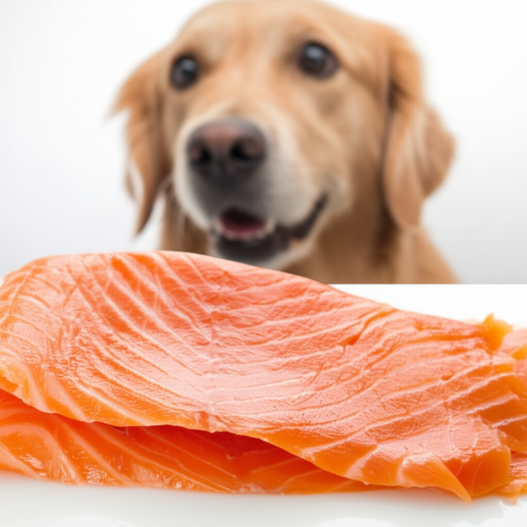 Generate a high-quality, relevant image prompt for an article about: Can Dogs Eat Smoked Salmon?