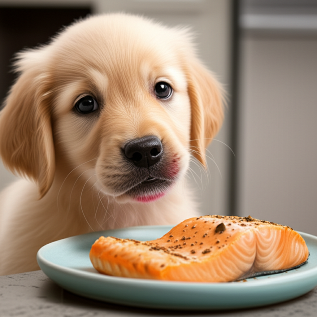 Generate a high-quality, relevant image prompt for an article about: Can Dogs Be Allergic to Salmon?